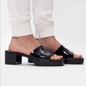 Gucci Rubber Slide Heeled Sandal